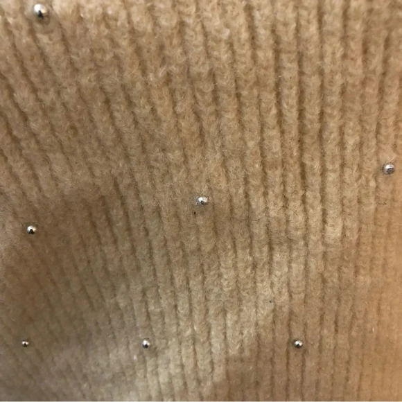 Spree International Cream Silver Disc Detailed Turtleneck Vintage Sweater Small - Picture 3 of 6